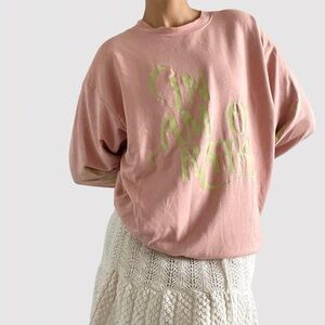 Inamorata | "Junot" dusty rose & green crewneck oversized sweatshirt | Size L